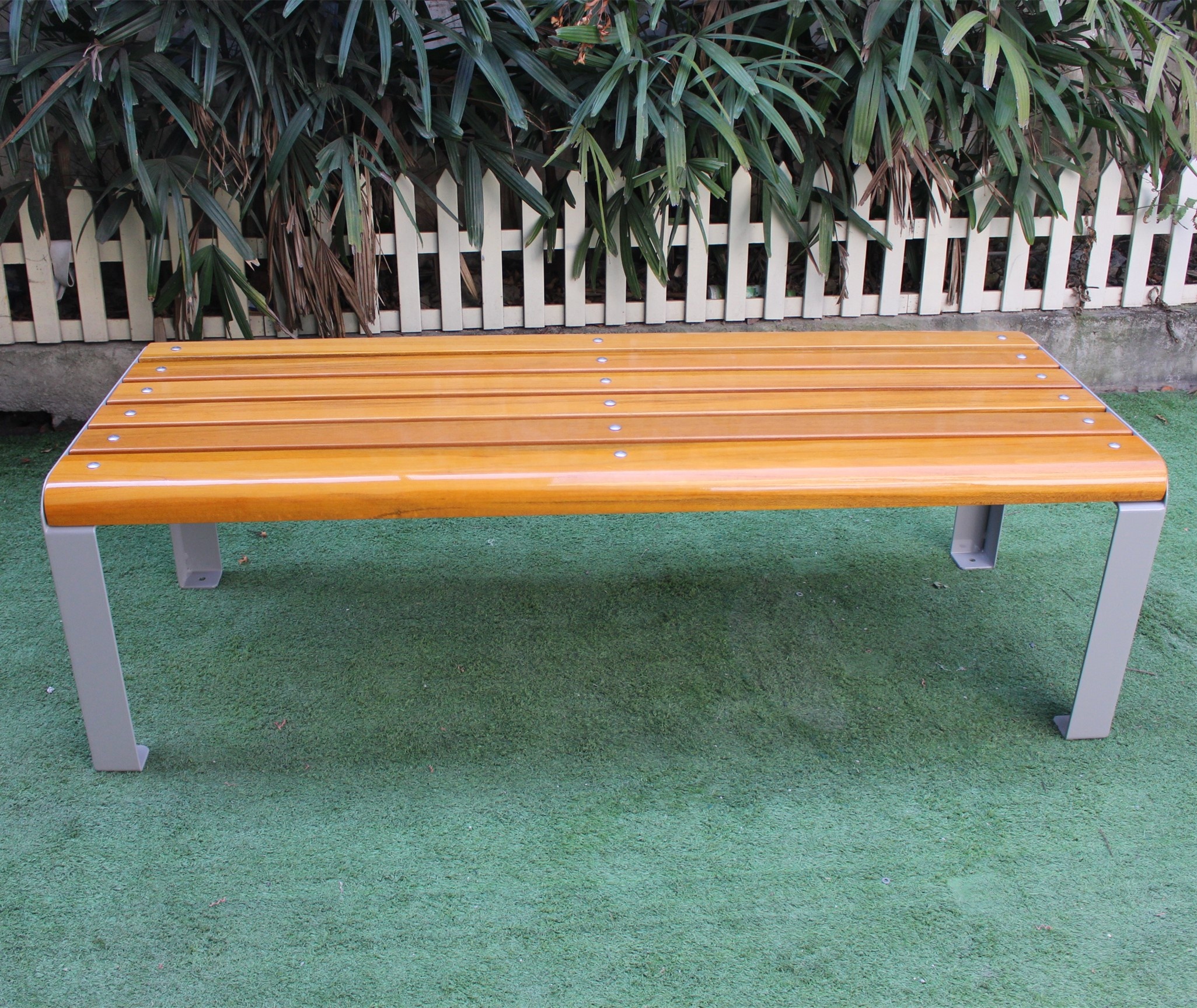 Commercial Backless Outdoor Wooden Bench For Urban Park School