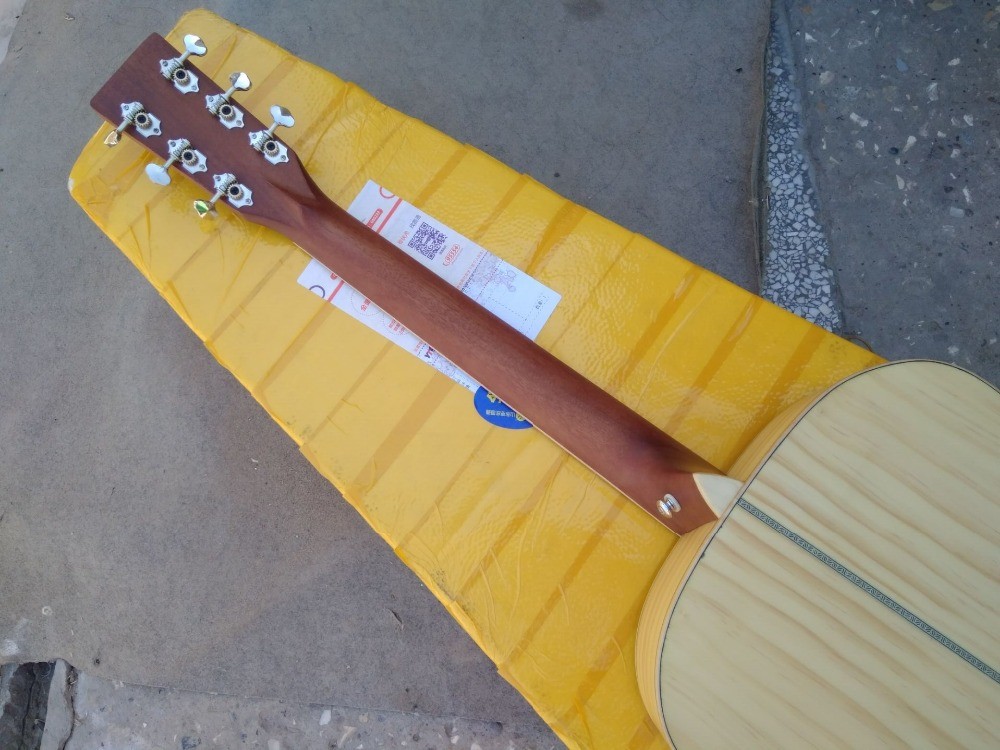 AAAA pine wood all Solid OM body style guitara 14 frets imported wood custom solid acoustic electric guitar