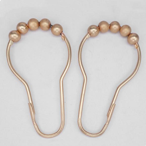 Polished Nickel Shower Curtain Ring Rust Resistant Metal Shower Curtain Hooks