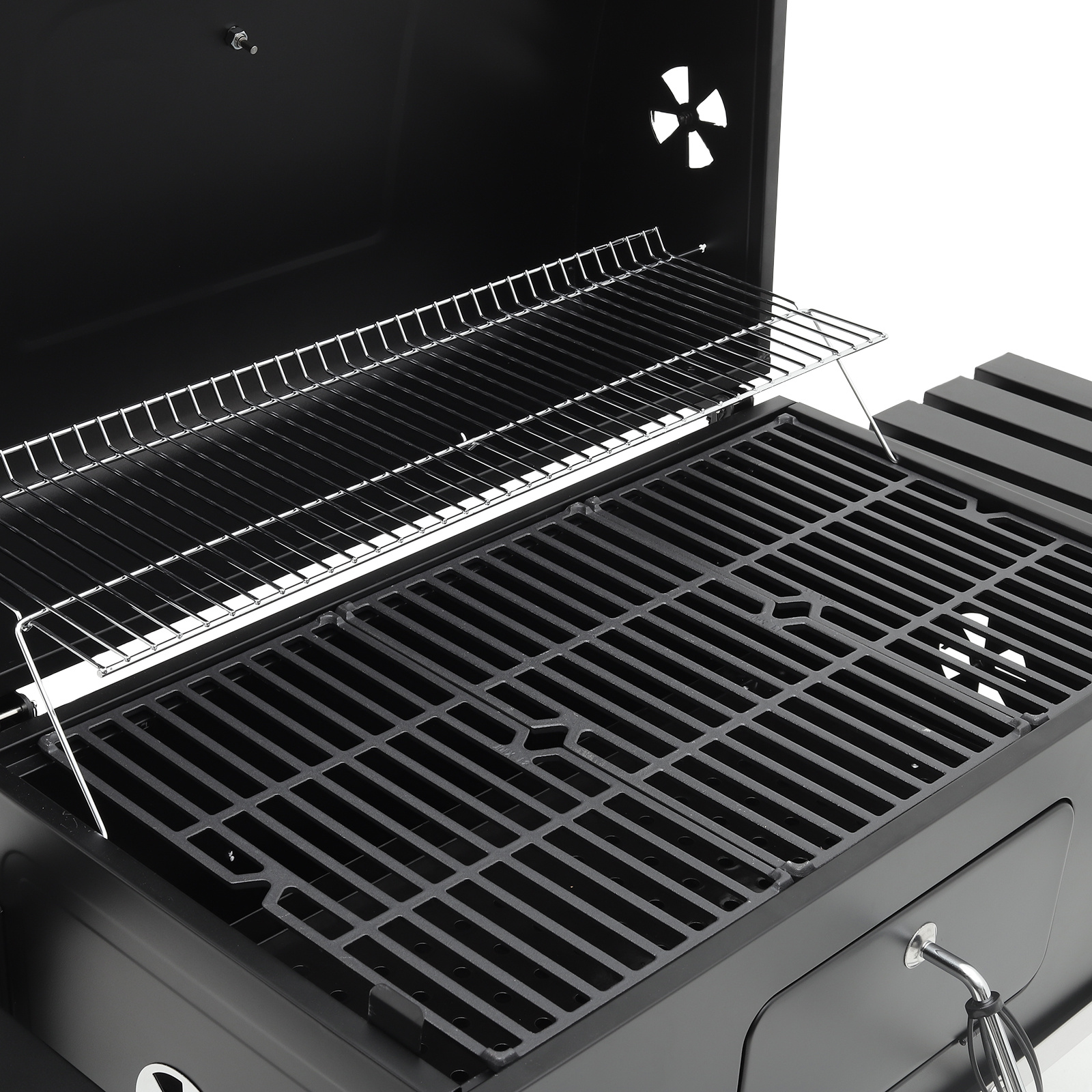 Outdoor Black Iron Steel Trolley Charcoal Grill 167.5*69*108 cm