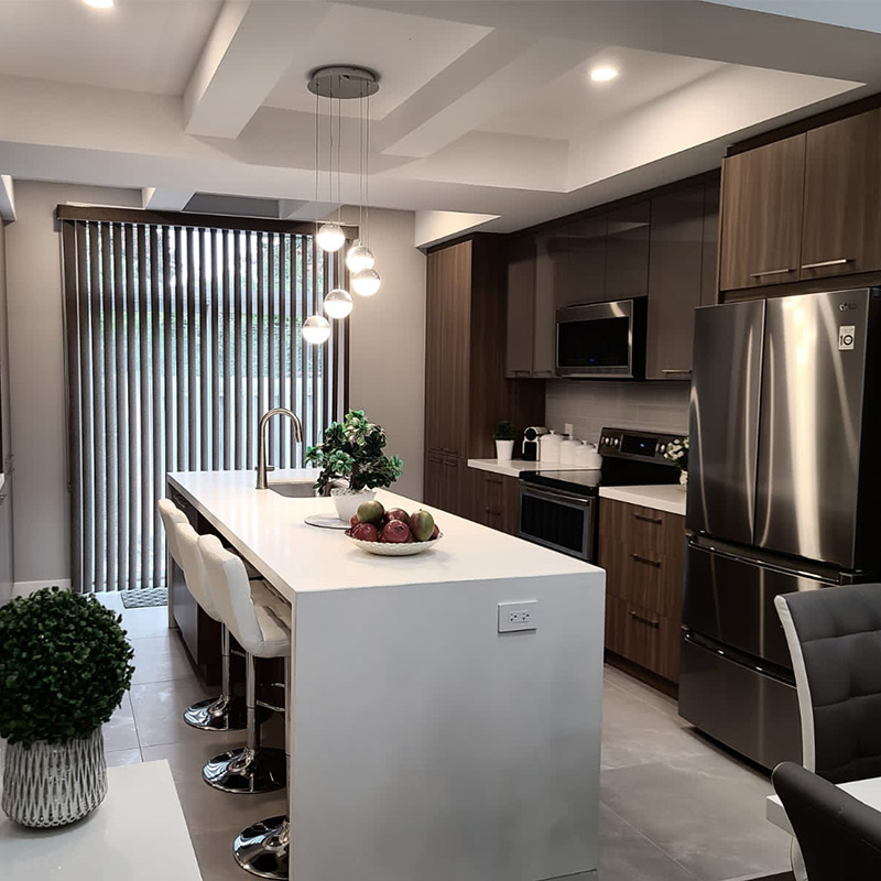 Highly ODM/OEM Flat-Pack Solid Wood Furniture Matte Kitchen Cabinets European Style
