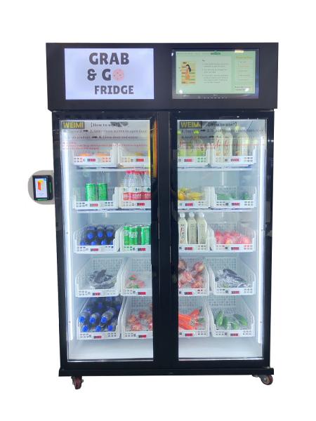 For European market smart fridge vending machine to sell snack drink with card