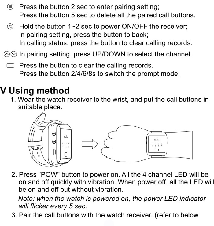 wireless emergency apparatus portable nurse call bell system for disabled or senior nursing centre