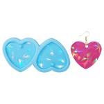 MHC Love Shape UV Silicone Epoxy Resin Molds Jewelry Heart Pendant Beads