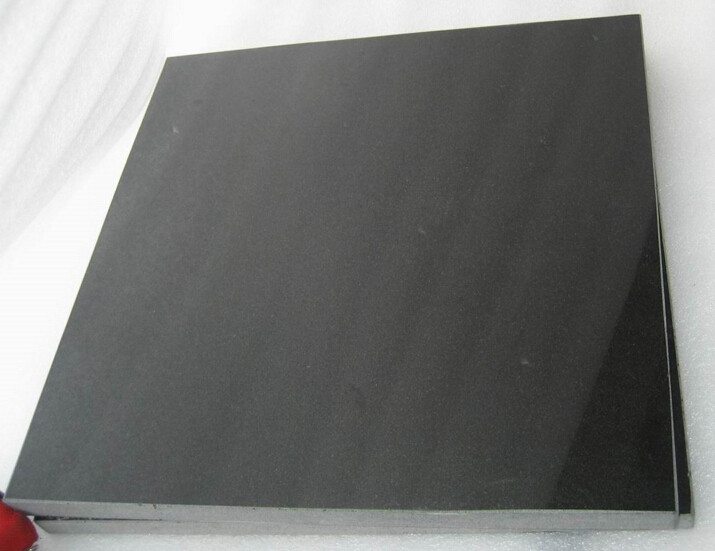 Pure Black Mongolia Granite Stone Slabs Polished Surface Finishing