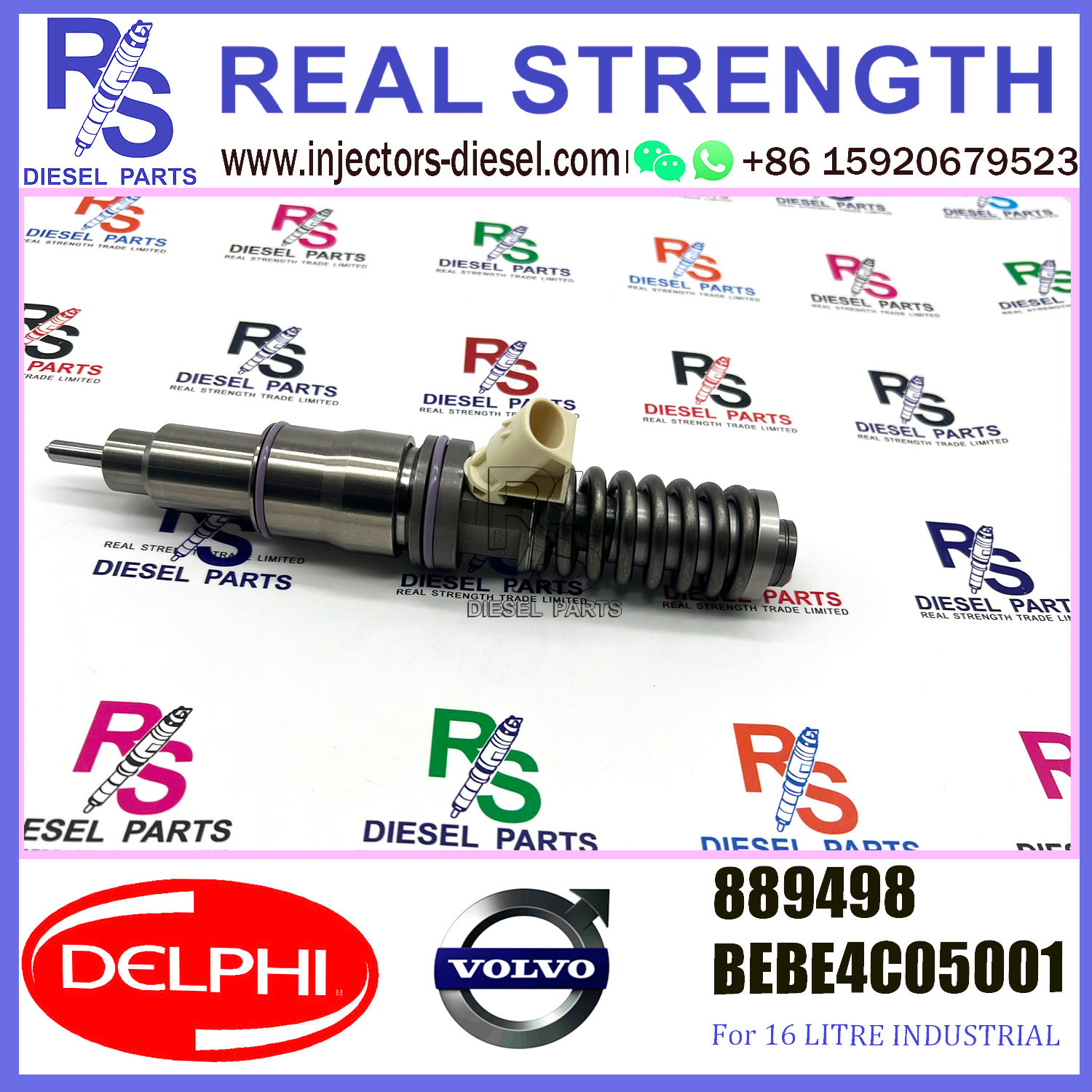 DELPHI 2pin injector 889498 BEBE4C05001 Diesel pump Injector V-O-L-V BEBE4C05001 E1 for 9.0 LITRE MARINE