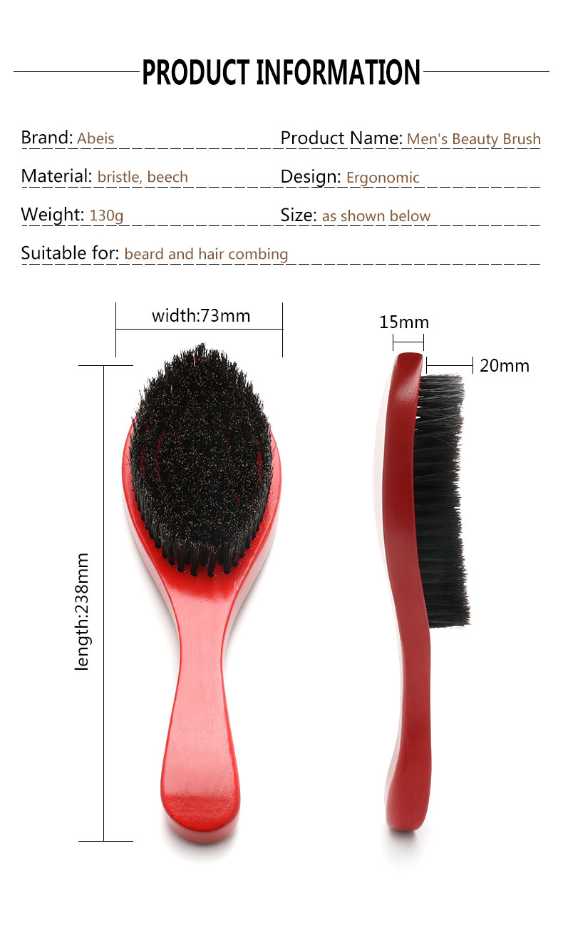 Soft Red Boar Bristle Beard Shaping 360 Wave Brush Care For Personal Care