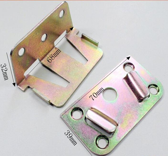 Powder Coating Metal Bed Frame Parts Bed Hook Plate Bracket Fittings Bed Rail Brackets