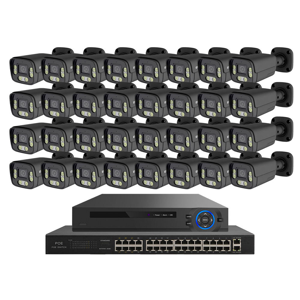 Customized 4K Resolution 32 channel NVR kit 32CH Alarm POE ip Security camera system 8MP with network cable