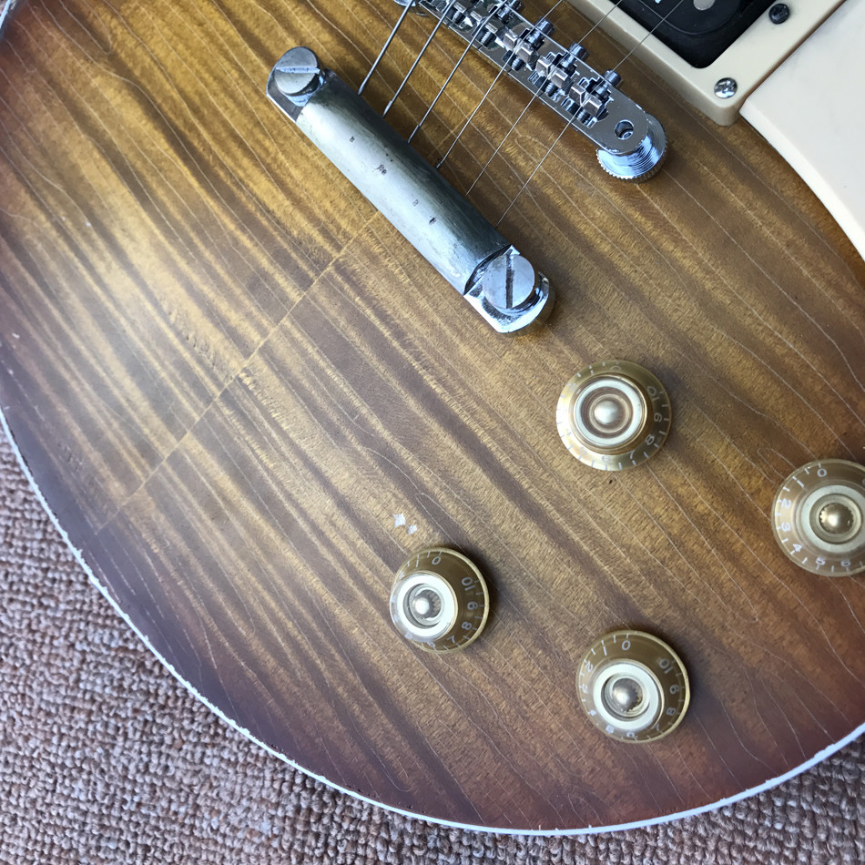 Relic standard LP electric guitar, Tobacco burst, Tune-o-Matic bridge relic electric guitar, free shipping