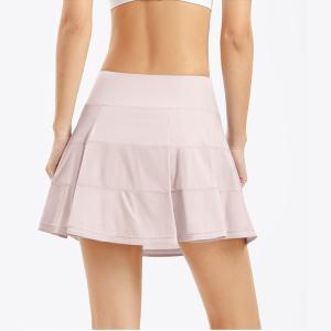 Quality Nylon Womens Golf Clothes Tennis Sports Skort Skirts Pink Printing wholesale