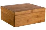 4 compartments custom bamboo wood tea bag box organizer