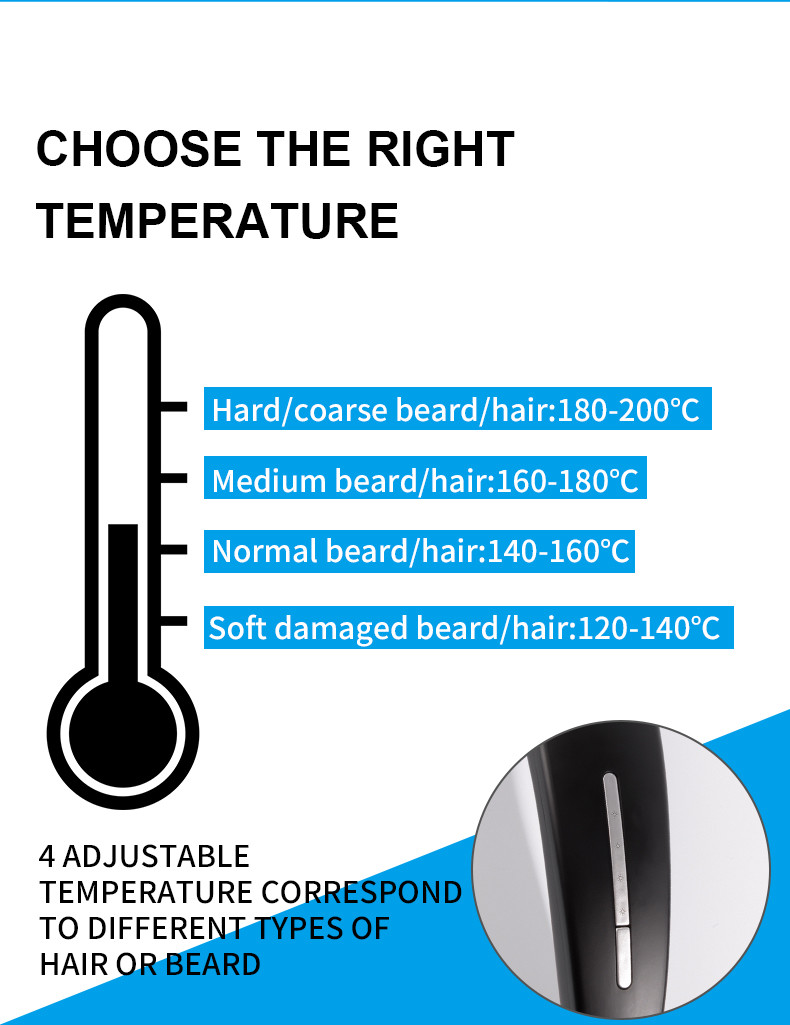 25w Mens Beard Straightener Brush With Carrying Bag