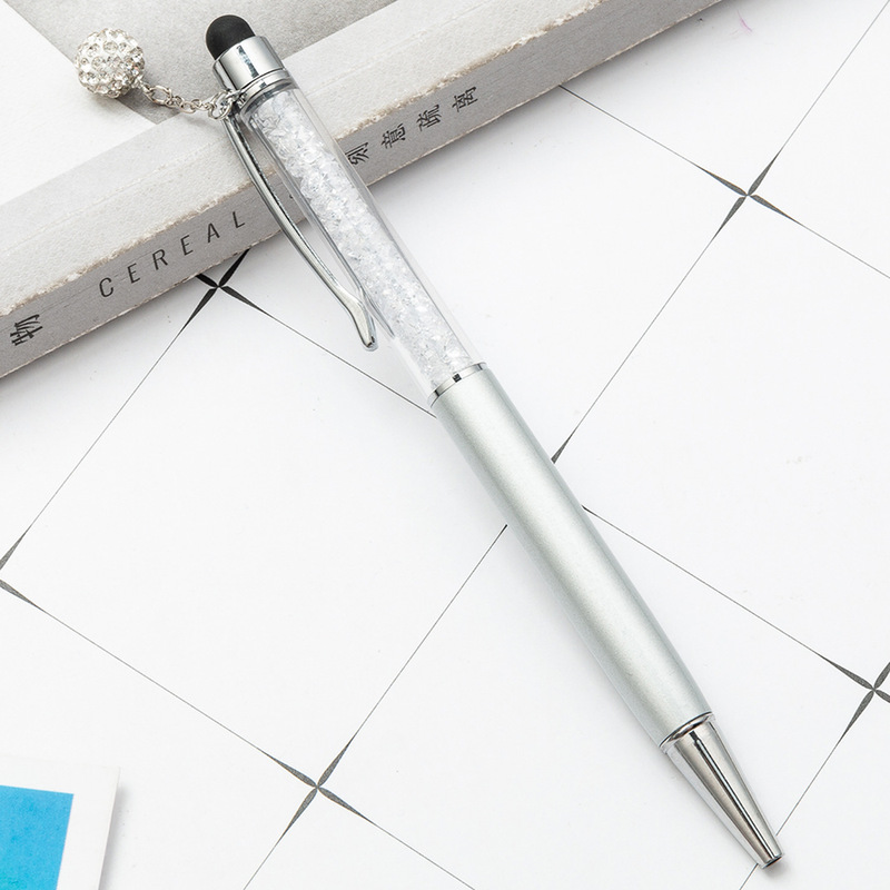 Cute Crystal Pen Diamond Ballpoint Pens Stationery Ballpen 2 In 1 Crystal Stylus Pen