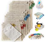 RPET Organic Cotton Reusable Produce Mesh Bag GOTS Eco Friendly Net Shopping