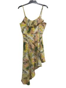 Quality Fashion Style Custom Womens Dresses Cold Shoulder Straps Flower Print Dress wholesale