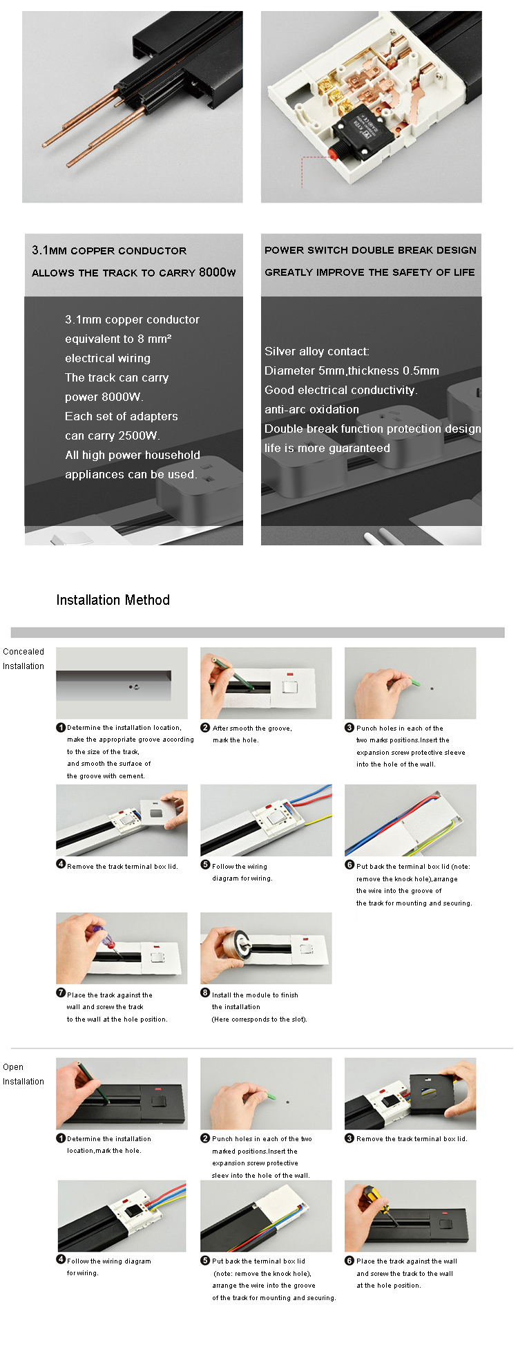 32A Rated Current Home Row Plug Socket for Wireless Surface-Mounted Splash-Proof