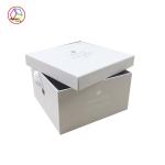Present Packaging White Cubic Craft Paper Gift Box With Ribbon Decoration