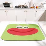 Square Waterproof Anti-Slip Kitchen Dish Draining Mat with Contemporary Cartoon