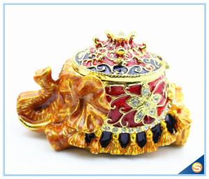 Quality Fashion Elephant Design With Pearl High Quality Trinket Box Wholesale SCJ431 wholesale