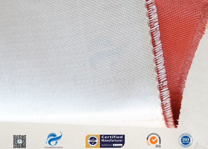 Single Sided Red Silicone Coating Fiberglass Cloth 50 Meters High Strength 100g