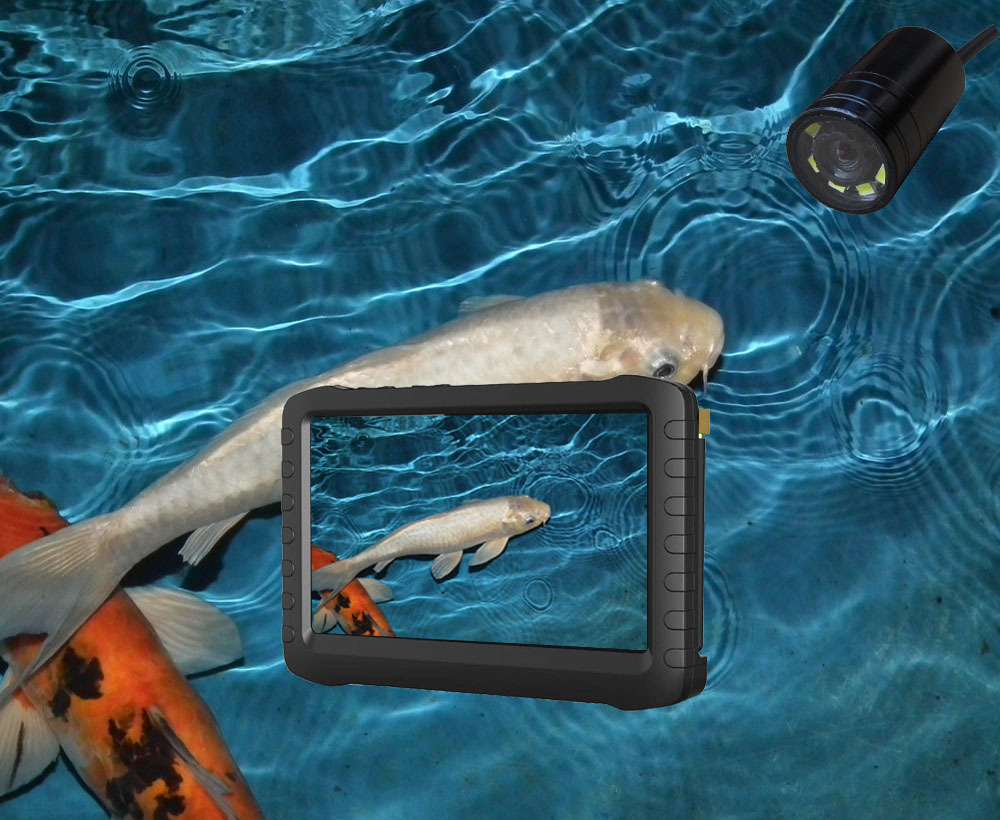 30M Cable Night Vision Mini Underwater Fish Finder Camera And 5inch DVR