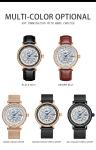 KINYUED Brand Full Hollow Surface Skeleton Couples Stainless Steel Strap Watches