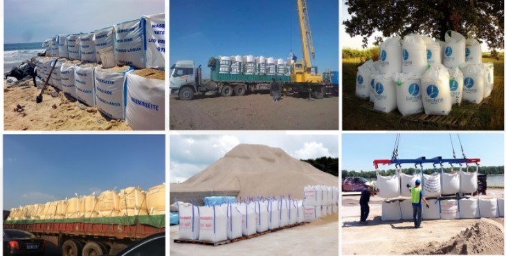 Spout Top 1000KGS FIBC Bulk Bags / PP Jumbo Bags For Packing Black Color