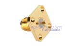 Gold SMA Male Female Coaxial Connector Bulkhead Crimp With Reverse Polarity Plug