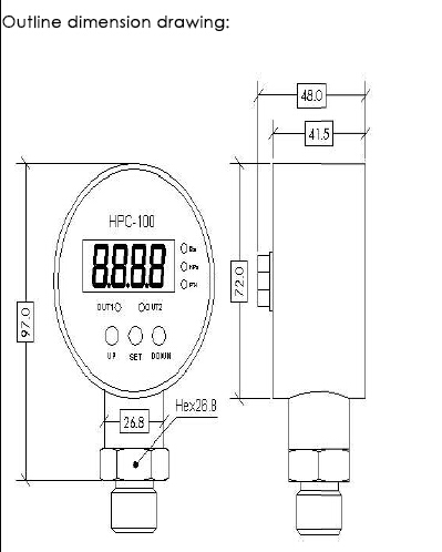HPC-100 Water level pressure controller and swith with 4 digit LED local display