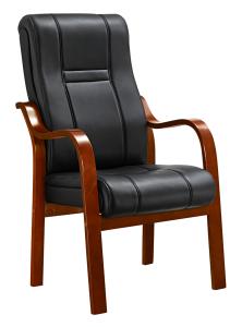 Quality Padded Office Conference Chairs , Luxury Leather Office Chair With Wood Arms wholesale