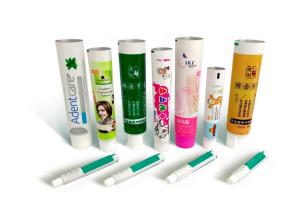 Quality Round Plastic Cosmetic Tubes Hand Lotion Aluminum Matt Surface Finish wholesale