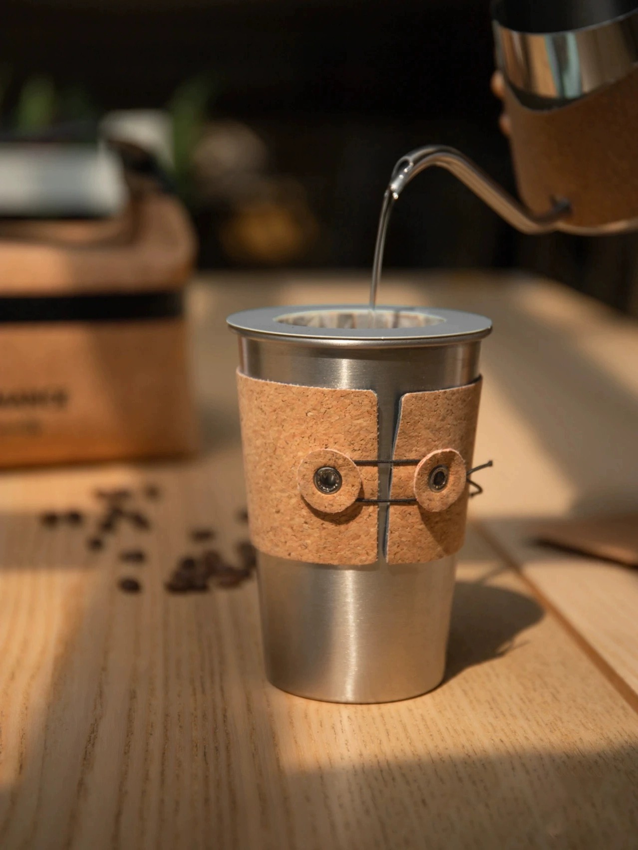 Stainless Steel Manual Coffee Grinder Set for Home Camping Morden Luxury Design Style