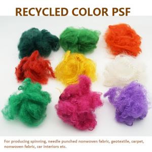 Quality Colorful 76mm Polyester Staple Fiber PSF For Filling Non Woven Fabric Spinning wholesale
