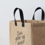 Natural Burlap Eco Friendly Tote Reusable Jute Shopping Bag