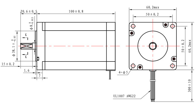 NEMA 24 Stepper Motor 60×60×100mm 3.5N.m 4.0A With CE RoHS