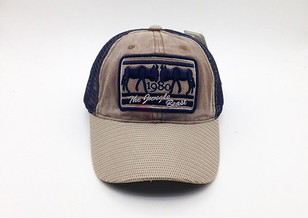 3D Embroidered 5 Panel Trucker Cap For Men 56~60 Cm Size Cotton Nylon Material