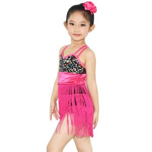 Quality MiDee Fringes Sequins Latin Dress for Girls fringe latin dress latino dance wear wholesale