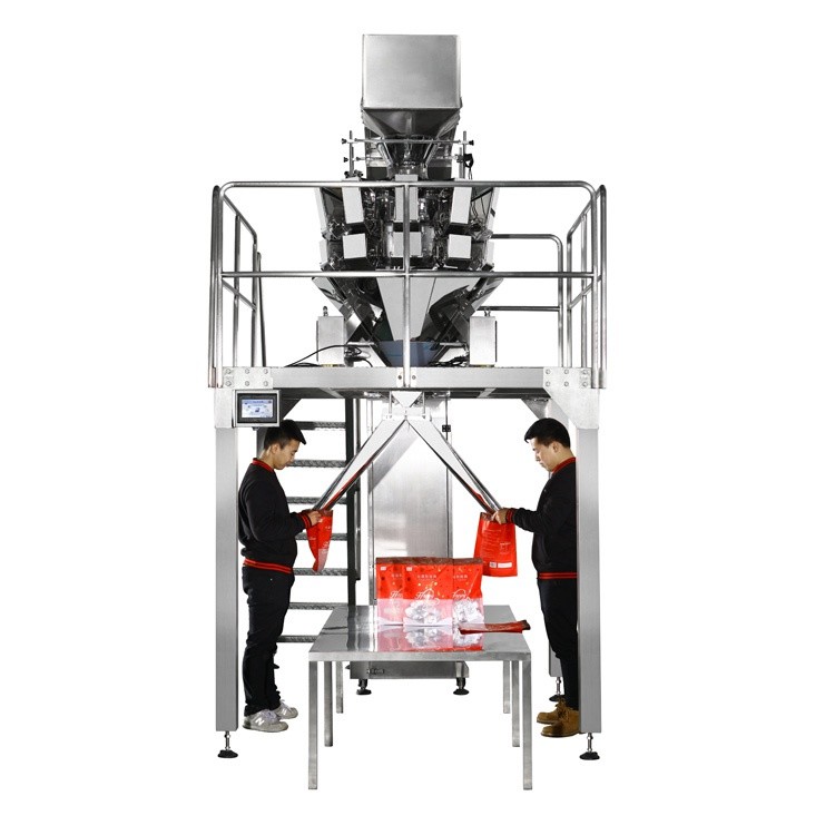 Food Snacks Semi Automatic Packing Machine 304SS With Multihead Weigher