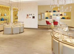 Quality Fashion Boutique Jewellery Display Showcase Curved Shape Jewelry Display Cabinet wholesale
