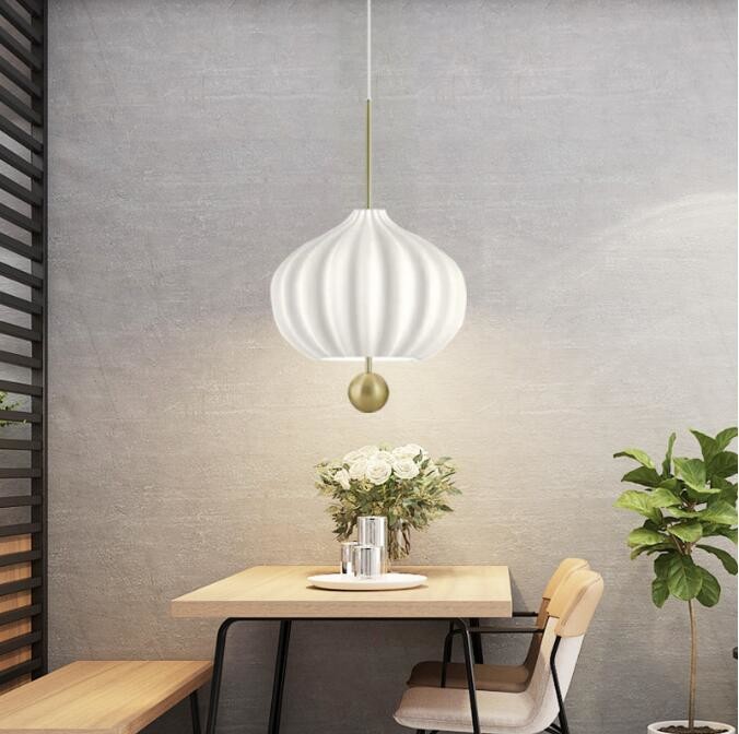 Modern white Pumpkin pendant light Restaurant Bar Loft Living Room Lilli Pendant Lamp(WH-GP-126)