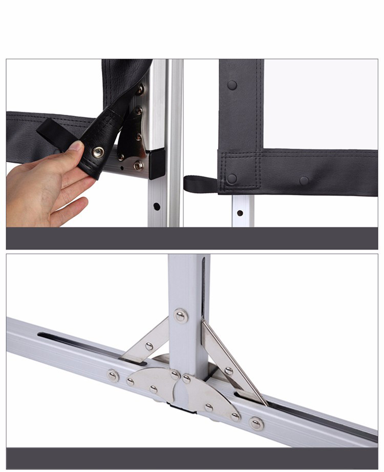 100 Inch Foldable Projector Screen Aluminum Housing With Wheels