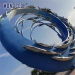 Large Outdoor Metal Art Abstract Marine Animal Swimming Fish School Stainless