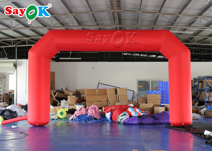 Inflatable Rainbow Arch 6m Red Blow Up Archway Start Finish Line Racing Arched Marquee Tent For Outside