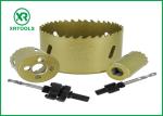 Gold Round Bi Metal Hole Saw , HSS M42 Carbide Tipped Hole Saw With Built