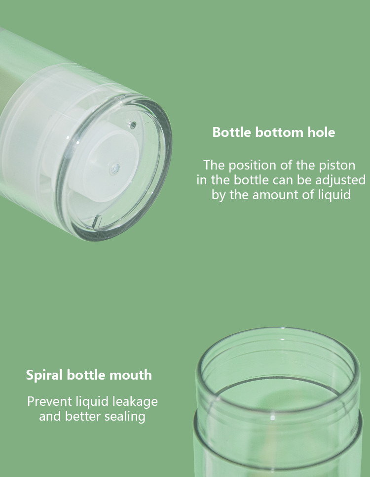 Transparent 50ml 80ml PCR PET Airless Bottle Dispenser Pump For Cosmetic Packaging