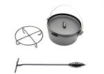 Pre-seasoned Cast Iron Dutch Oven with Stainless Steel Handle