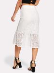 Ruffle Hem Asymmetric Lace Skirt For Women