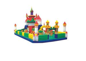 Quality Commercial Inflatable Fun City Amusement Park 14 * 7m 0.55mm PVC Tarpaulin wholesale