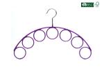 Betterall Purple Arc - shaped Curved Seven Holes PVC Metal Hanger for Ties